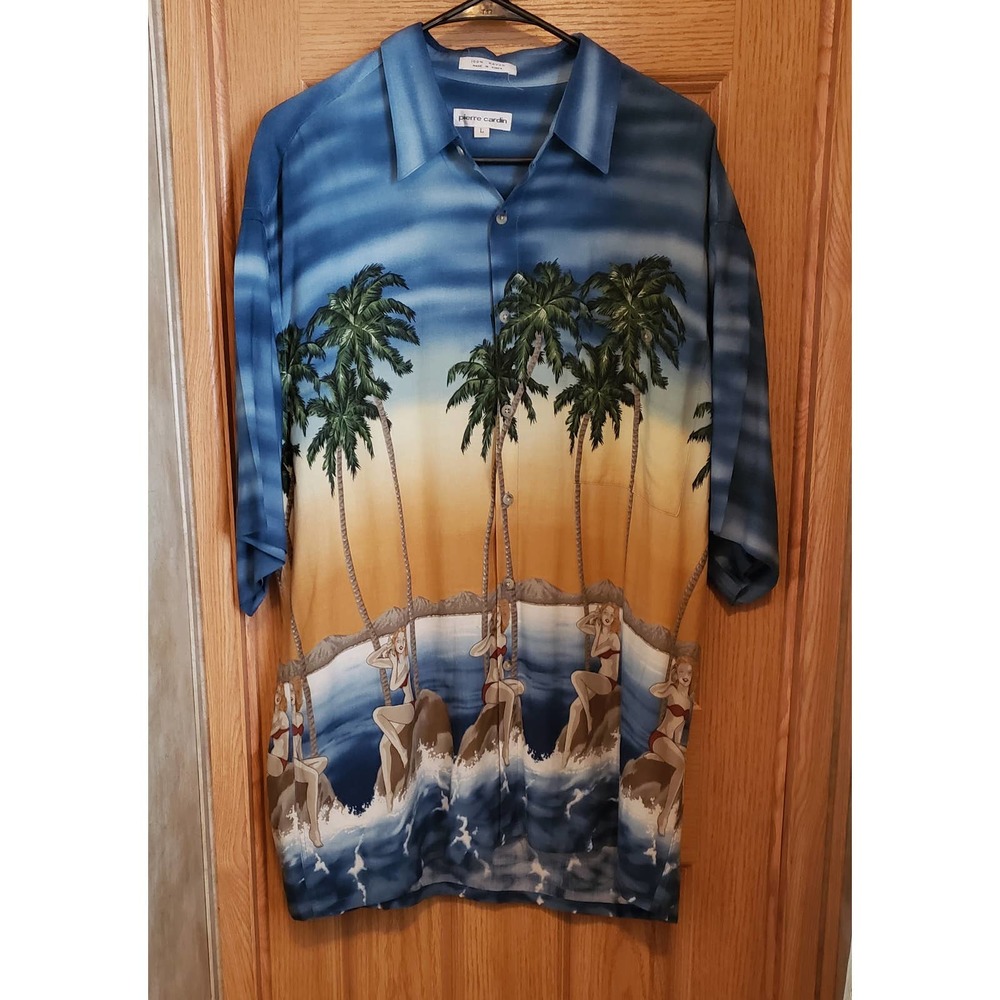 Pierre Cardin size large woven button up top